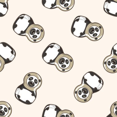 Matryoshka, Rus geleneksel ahşap oyuncak, karikatür Dikişsiz desen arka plan