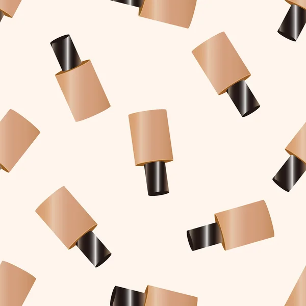 Cosmetics foundation, cartoon seamless pattern background — стоковый вектор