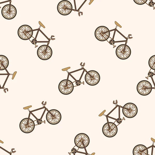 Bicicleta de transporte, dibujos animados sin costura patrón de fondo — Vector de stock