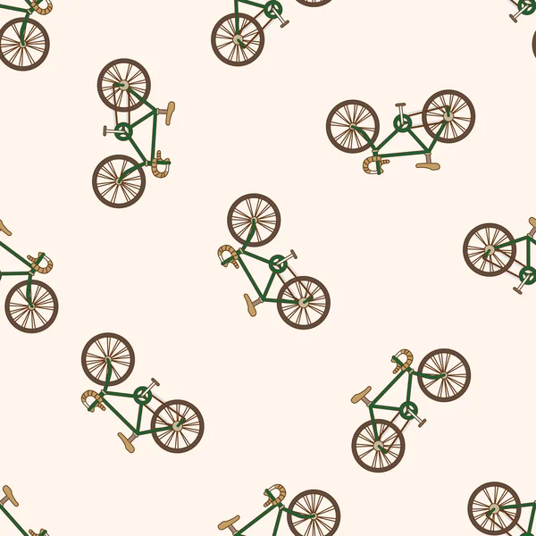 Transporte de bicicleta, desenho animado sem costura fundo padrão — Vetor de Stock
