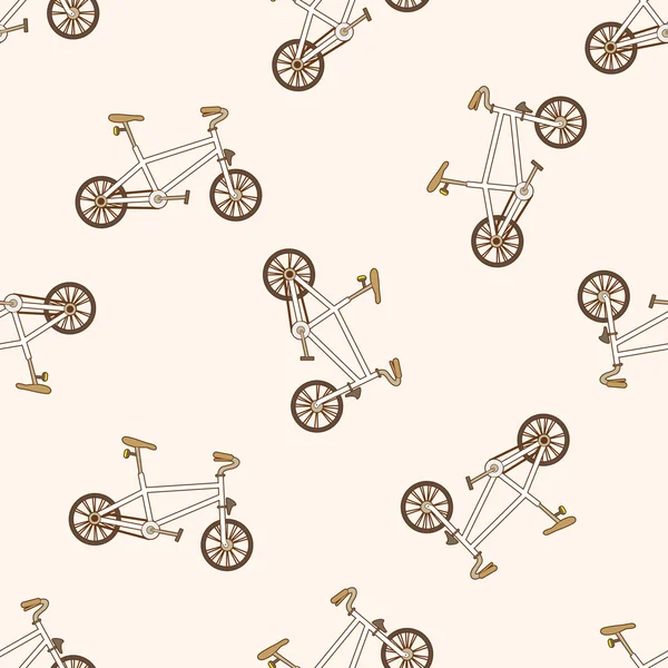自転車、漫画のシームレスなパターン背景 — ストックベクタ