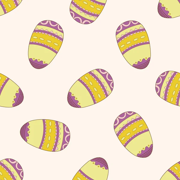 Páscoa pintura ovo, desenho animado sem costura padrão de fundo —  Vetores de Stock