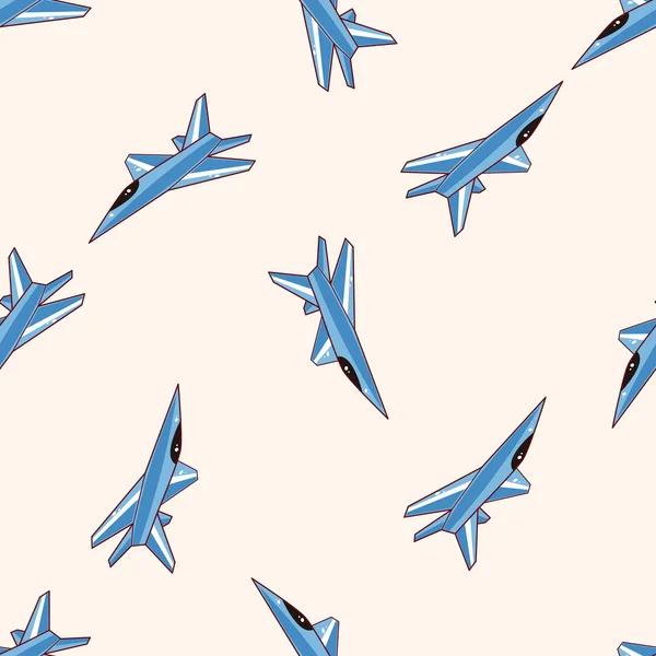 비행기, 만화 완벽 한 패턴 배경 — 스톡 벡터
