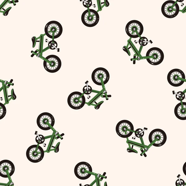 Транспорт велосипед, мультфильм бесшовный фон шаблона — стоковый вектор