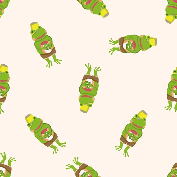 Animal frog summer cartoon , cartoon seamless pattern background — Stock Vector