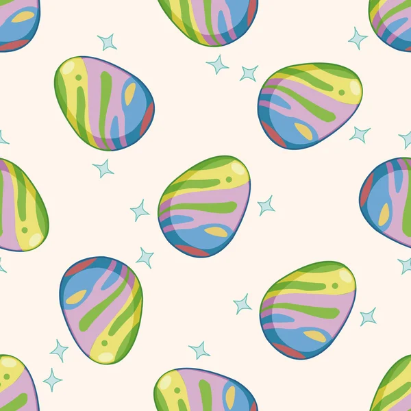 Pasqua pittura uovo, cartone animato senza soluzione di continuità modello di sfondo — Vettoriale Stock