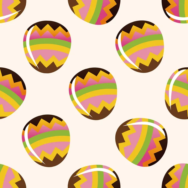 Pasqua pittura uovo, cartone animato senza soluzione di continuità modello di sfondo — Vettoriale Stock