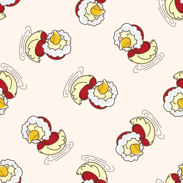 Animal duck winter cartoon , cartoon seamless pattern background — Stock Vector