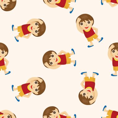 Spor atlet, karikatür Dikişsiz desen arka plan