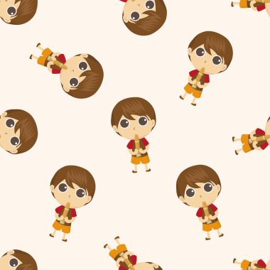 karakter müzisyen, karikatür Dikişsiz desen arka plan