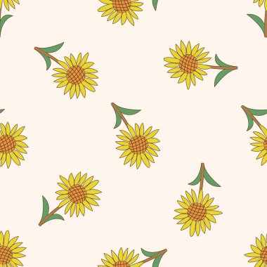 çiçek, karikatür Dikişsiz desen arka plan