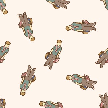 Alışverişçi Tema, emets, karikatür Dikişsiz desen arka plan