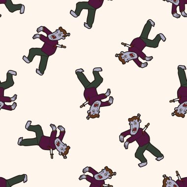 zombi, karikatür Dikişsiz desen arka plan