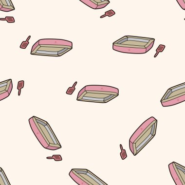 evde beslenen hayvan kedi çöp kutu, 10, karikatür Dikişsiz desen arka plan