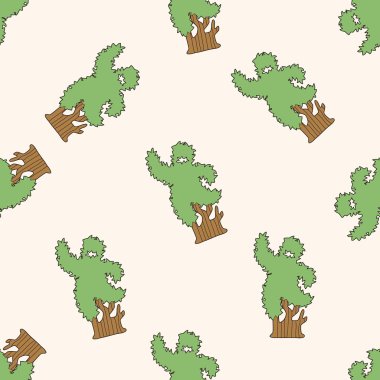ağaç, karikatür Dikişsiz desen arka plan