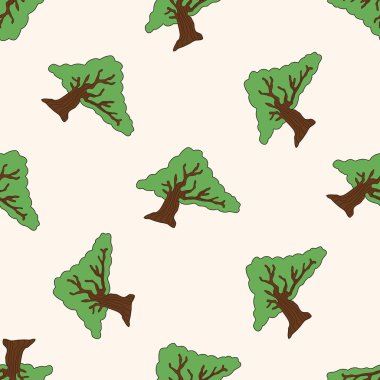 ağaç, karikatür Dikişsiz desen arka plan