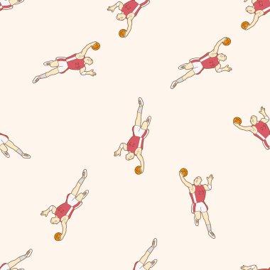 basketbol oyuncusu, karikatür Dikişsiz desen arka plan