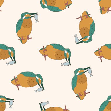 kuş çizgi film, çizgi film Dikişsiz desen arka plan