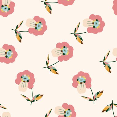 çiçek, karikatür Dikişsiz desen arka plan