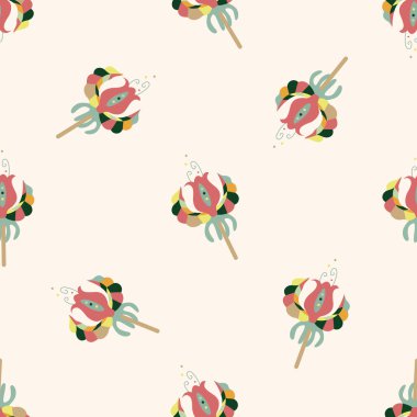 çiçek, karikatür Dikişsiz desen arka plan