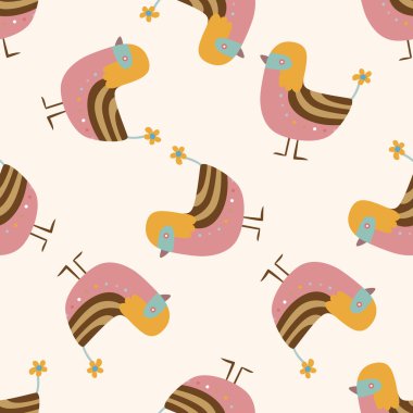 kuş çizgi film, çizgi film Dikişsiz desen arka plan