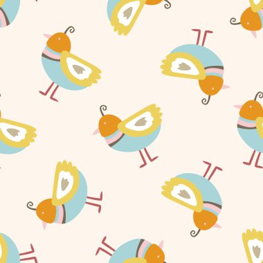 kuş çizgi film, çizgi film Dikişsiz desen arka plan