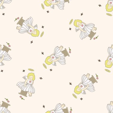Angel, karikatür Dikişsiz desen arka plan