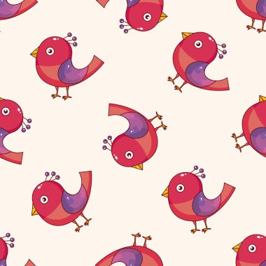 kuş çizgi film, çizgi film Dikişsiz desen arka plan