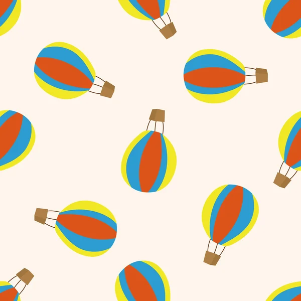 Ballon à air chaud, dessin animé fond de motif sans couture — Image vectorielle