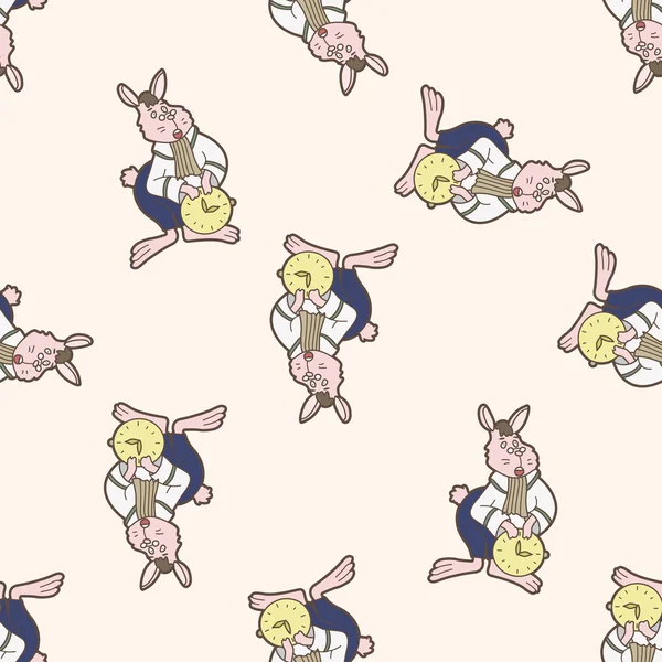 Alice in wonderland , cartoon seamless pattern background — Stock Vector
