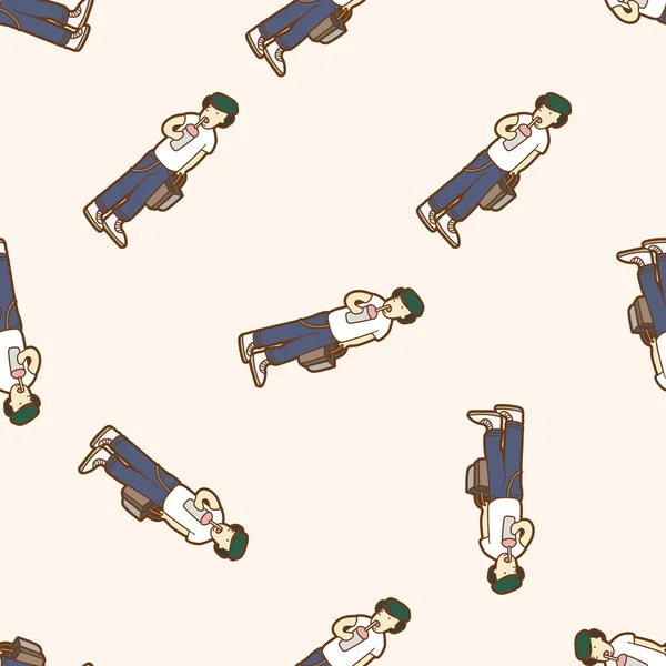 Alışverişçi Tema, emets, karikatür Dikişsiz desen arka plan