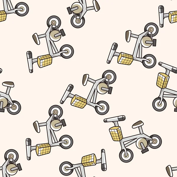 Bicicleta de transporte, dibujos animados sin costura patrón de fondo — Vector de stock