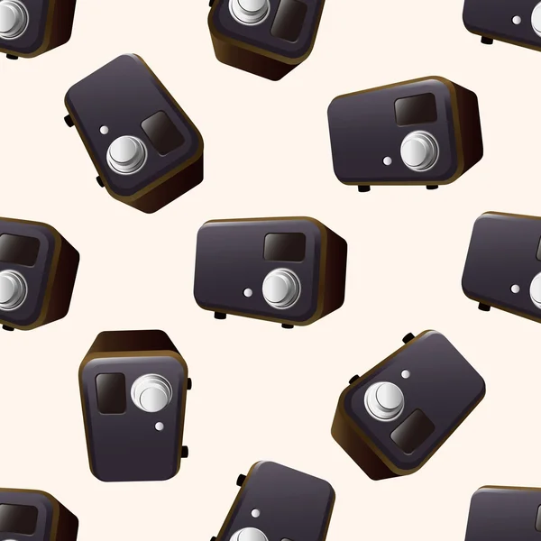 Radio, cartoon seamless pattern background — стоковый вектор