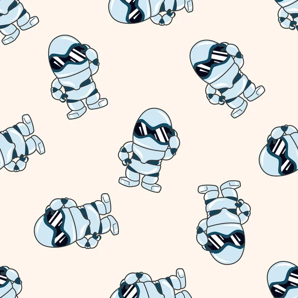 ロボット漫画のシームレスなパターン背景 — ストックベクタ