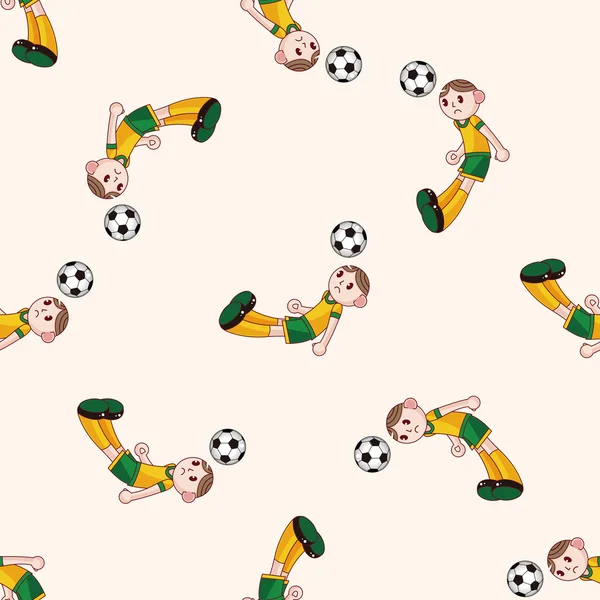 Sport soccer player , cartoon seamless pattern background — Stock Vector