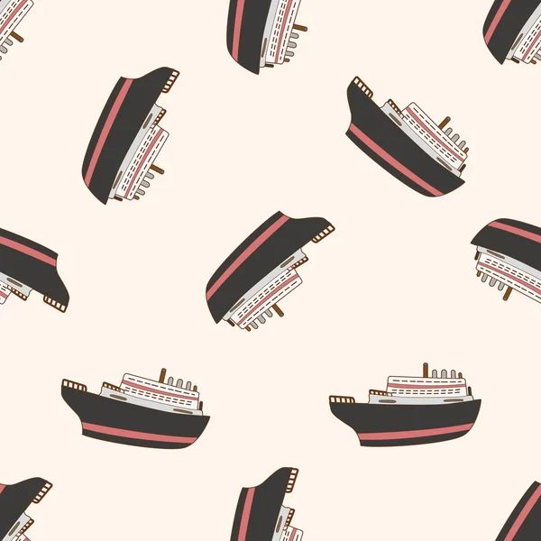Transport łódź, kreskówka tło wzór — Wektor stockowy