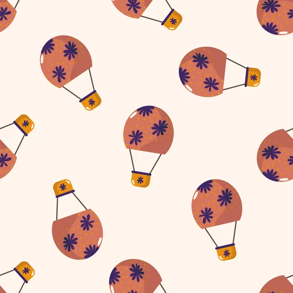 Estilo balão de ar quente, desenho animado sem costura fundo padrão —  Vetores de Stock