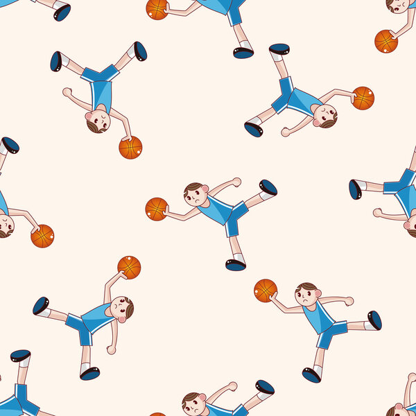 basketball player cartoon , cartoon seamless pattern background