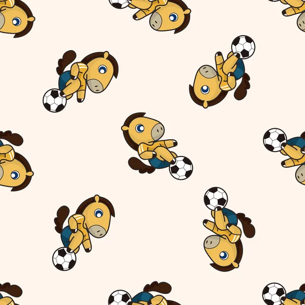 Animals play football cartoon , cartoon seamless pattern background — Stock Vector