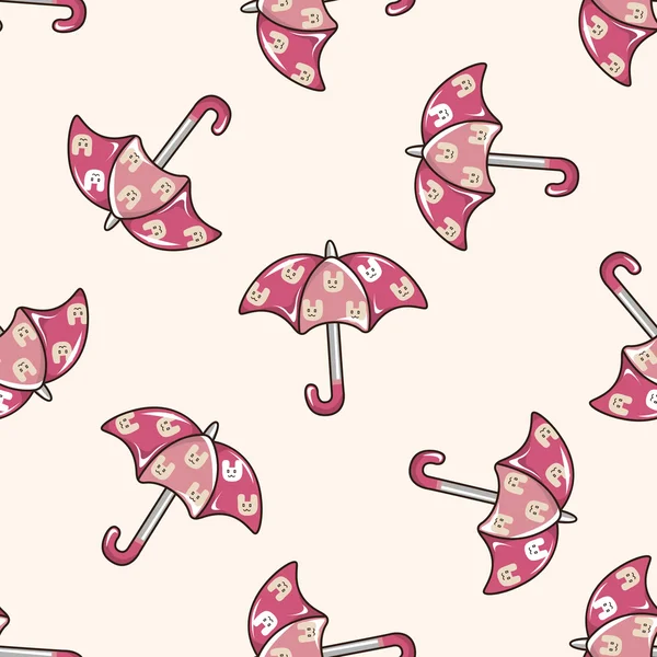 Umbrella, cartoon seamless pattern background — стоковый вектор