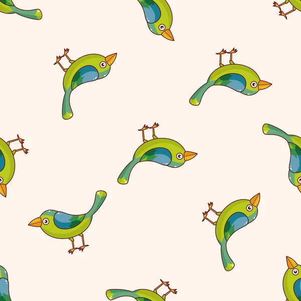 Dibujos animados de aves, dibujos animados sin costura patrón de fondo — Vector de stock