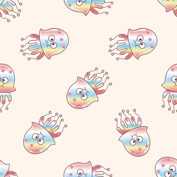 Jellyfish cartoon , cartoon seamless pattern background — Stock Vector