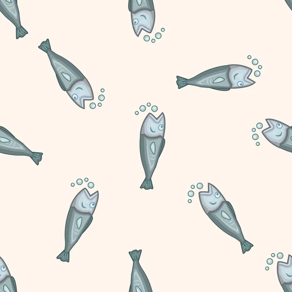 Ζώων ψάρια κινούμενα σχέδια, κινούμενα σχέδια απρόσκοπτη φόντο του χαρτιού καλύπτεται — Διανυσματικό Αρχείο