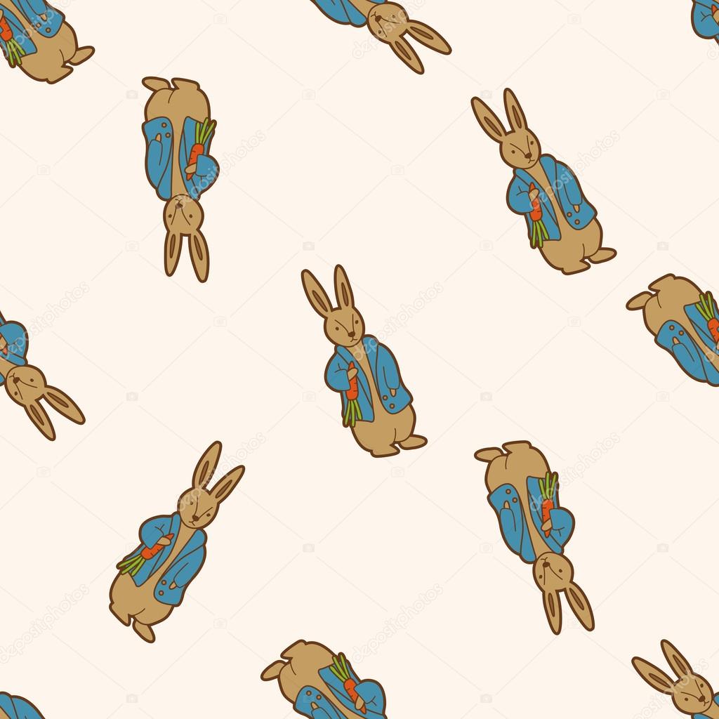 Peter Rabbit , cartoon seamless pattern background Stock Vector Image