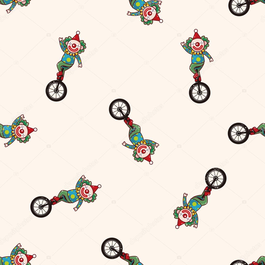 circus clown , cartoon seamless pattern background