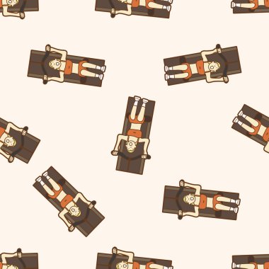 Fitness Eğitmeni, karikatür Dikişsiz desen arka plan