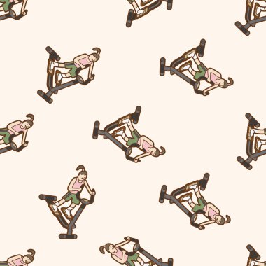 Fitness Eğitmeni, karikatür Dikişsiz desen arka plan