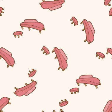 mobilya Tema koltuk kanepe, karikatür Dikişsiz desen arka plan