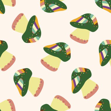 mantar çizgi film, çizgi film Dikişsiz desen arka plan