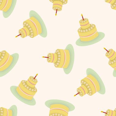 Dikişsiz desen arka plan dekorasyon kek, çizgi film